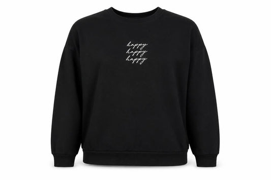 New Look Womens Black  Cotton Pullover Sweatshirt Size S  Pullover - Happy