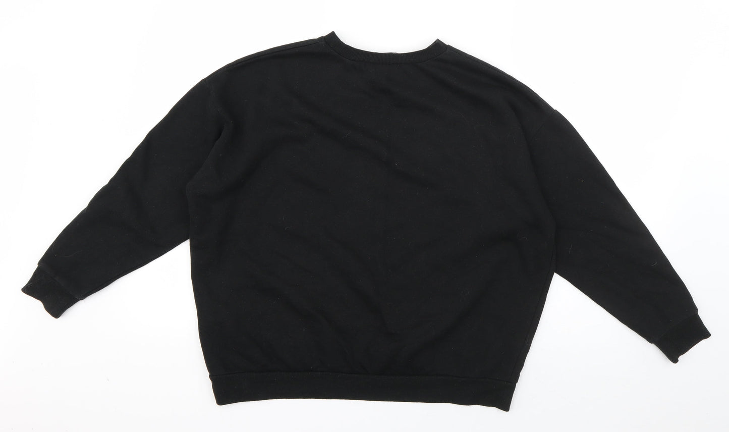 New Look Womens Black  Cotton Pullover Sweatshirt Size S  Pullover - Happy