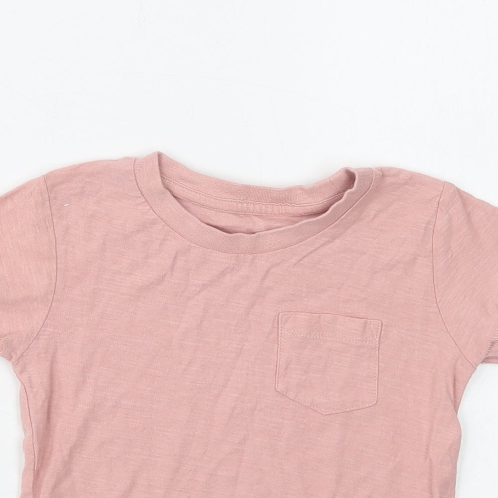 Matalan Baby Pink  Cotton Basic Polo Size 12-18 Months Crew Neck
