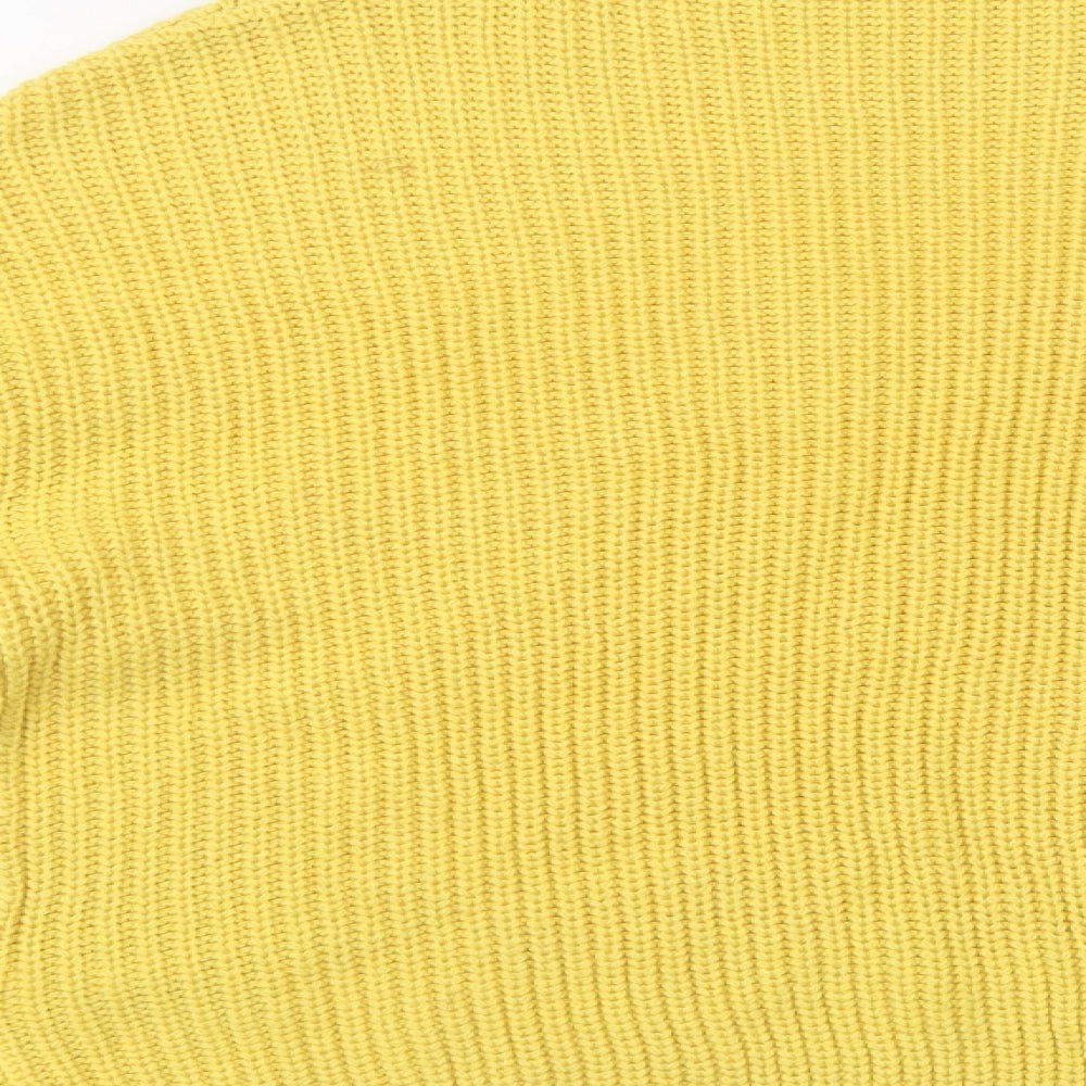 Dorothy Perkins Womens Yellow Mock Neck  Acrylic Pullover Jumper Size 8
