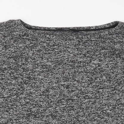 Next Womens Grey  Polyester Basic Blouse Size 8 Crew Neck - Lace Detail
