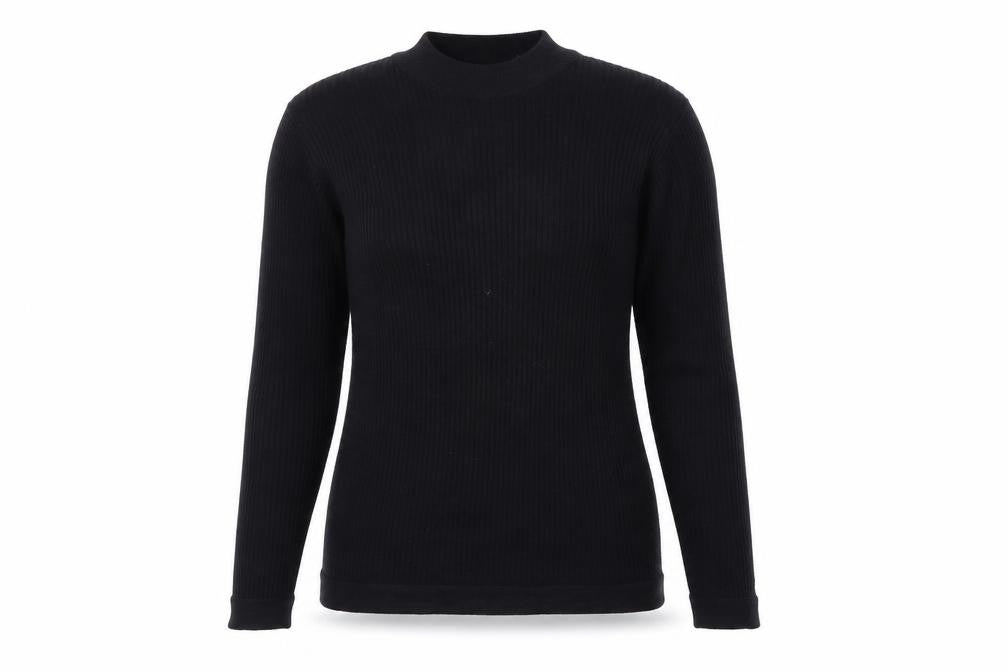 Common People Womens Black Mock Neck  Viscose Pullover Jumper Size XL