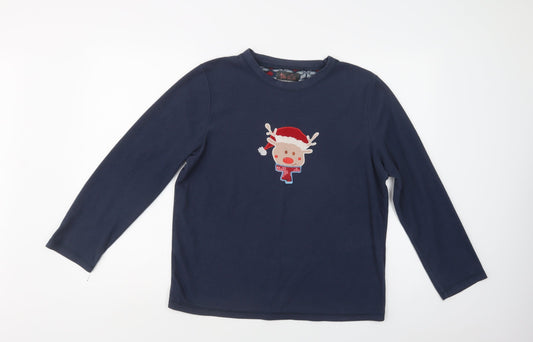 Primark Womens Blue  Polyester Top Lounge Set Size S   - Rudolph Christmas