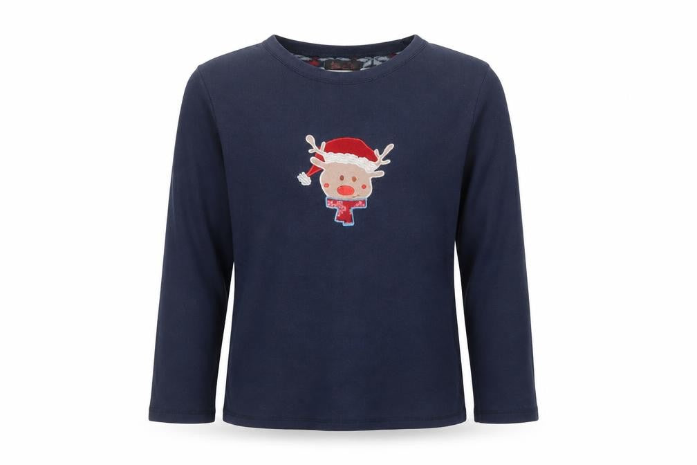 Primark Womens Blue  Polyester Top Lounge Set Size S   - Rudolph Christmas