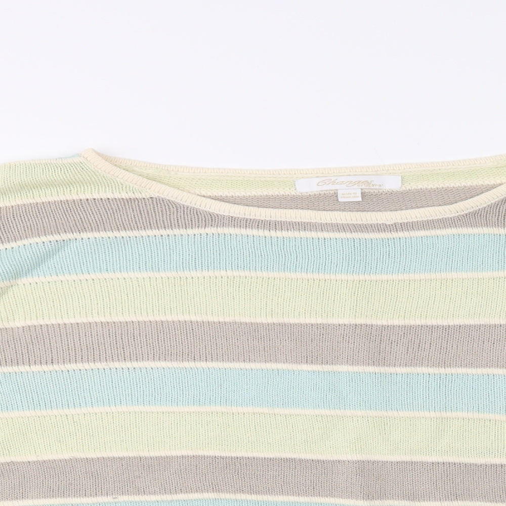 Changes Womens Multicoloured Crew Neck Striped Acrylic Pullover Jumper Size XL