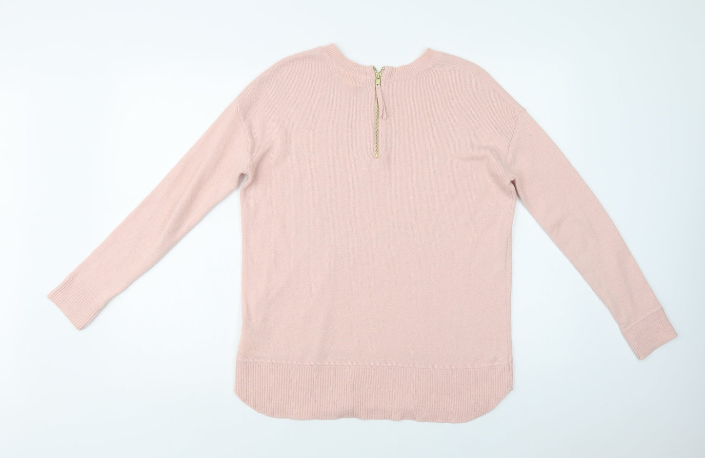 H&M Womens Pink Crew Neck  Polyester Pullover Jumper Size S