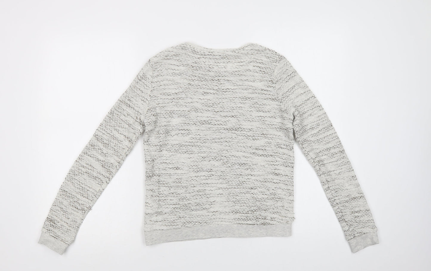 Papaya Womens Grey Crew Neck  Cotton Pullover Jumper Size 10   - Lace Detail