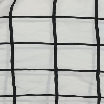Zara Womens White Check Polyester Basic Blouse Size XS Round Neck
