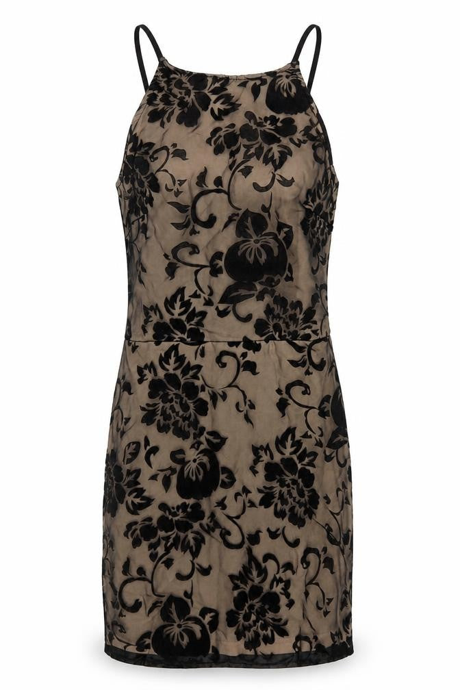 Parisian Womens Black Floral Polyester Mini  Size 8  Round Neck Zip