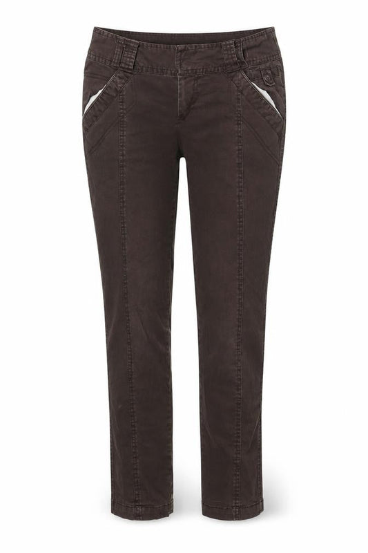 Debenhams Womens Brown  Cotton Trousers  Size 10 L29 in Regular Hook & Eye