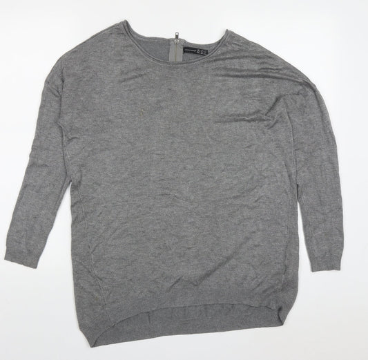 Atmosphere Womens Grey Round Neck  Viscose Pullover Jumper Size S