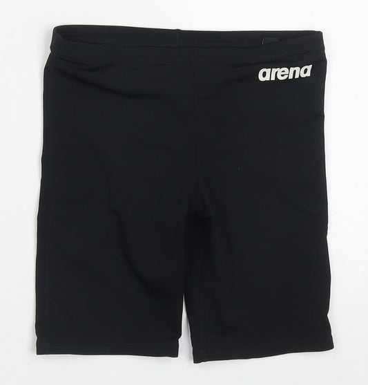 Arena Boys Black  Polyester Biker Shorts Size 12-13 Years  Regular Drawstring