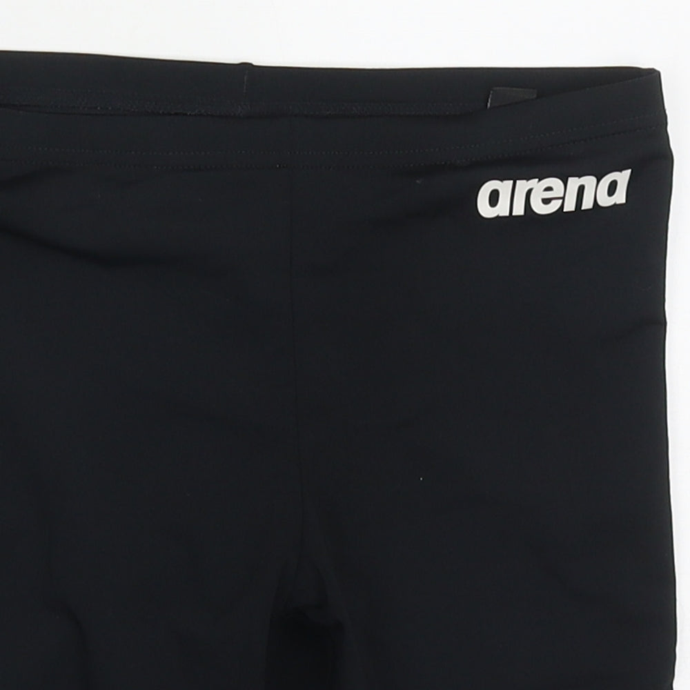 Arena Boys Black  Polyester Biker Shorts Size 12-13 Years  Regular Drawstring