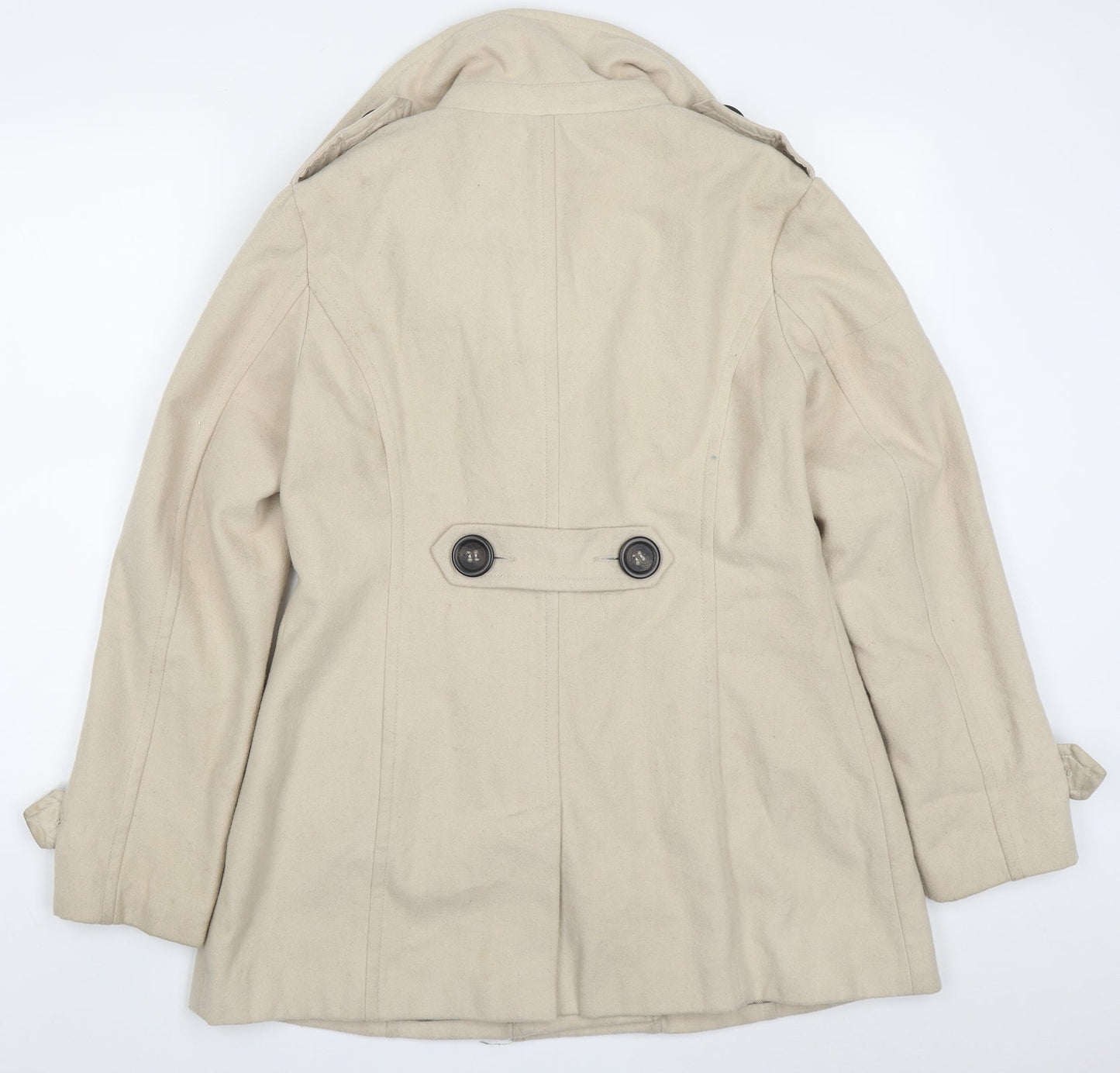 Atmosphere Womens Beige   Pea Coat Coat Size 12  Button
