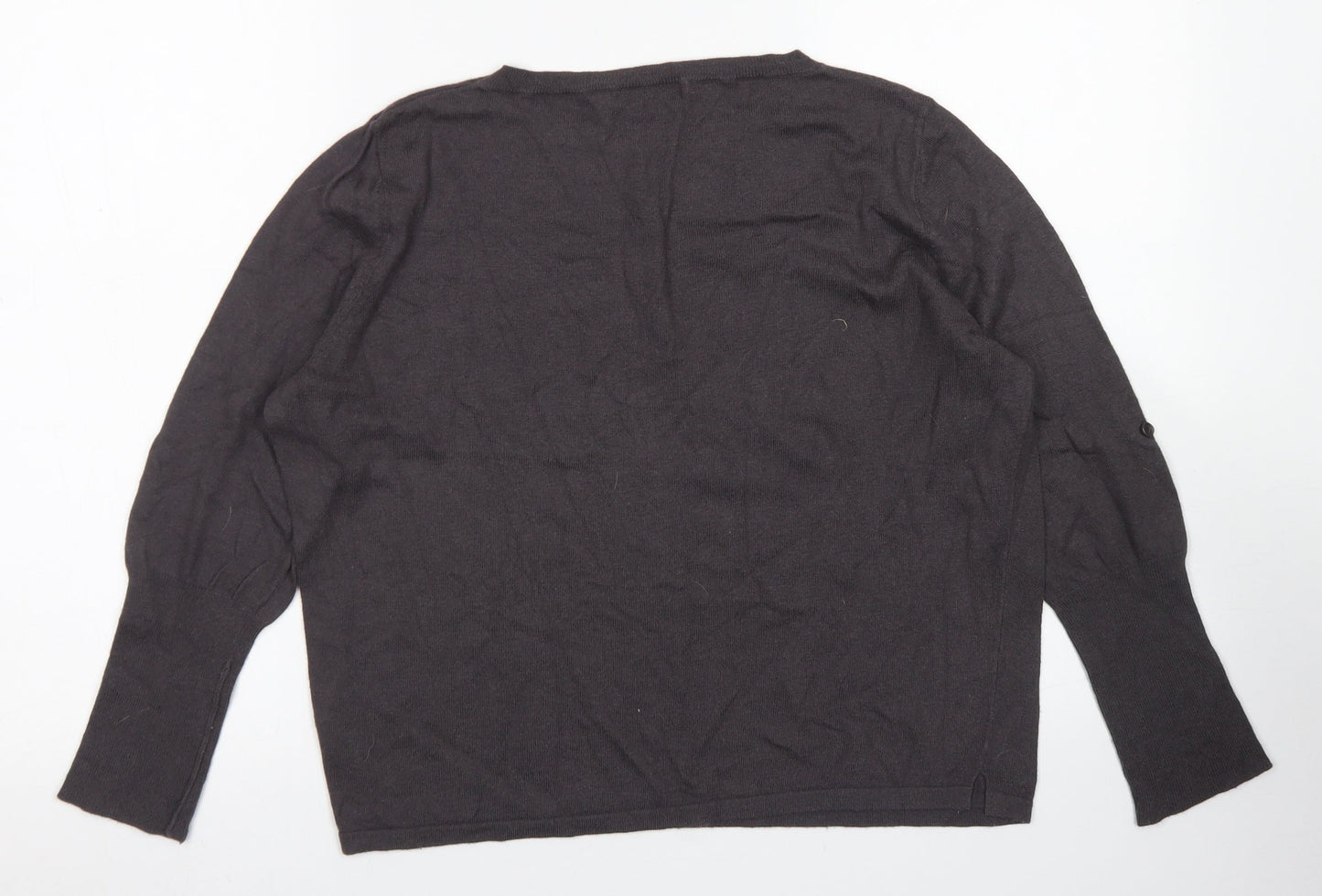 Marks & Spencer Womens Grey Crew Neck  Viscose Pullover Jumper Size 10