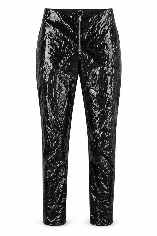 Stylewise Womens Black  Polyester Trousers  Size 10 L29 in Regular Zip