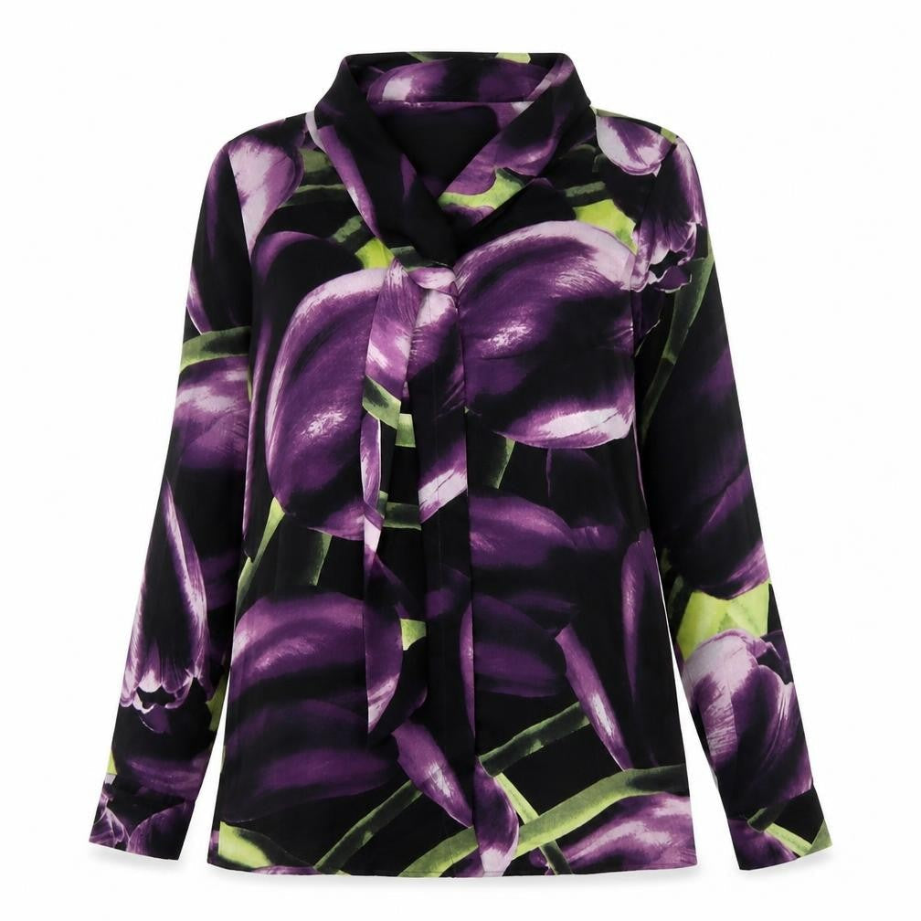 Basler Womens Purple  Polyester Basic Blouse Size 10 Collared