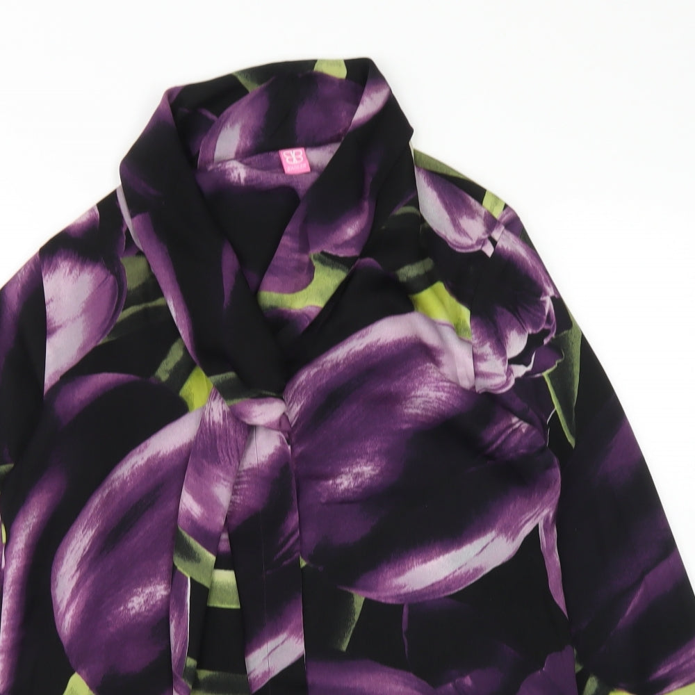 Basler Womens Purple  Polyester Basic Blouse Size 10 Collared