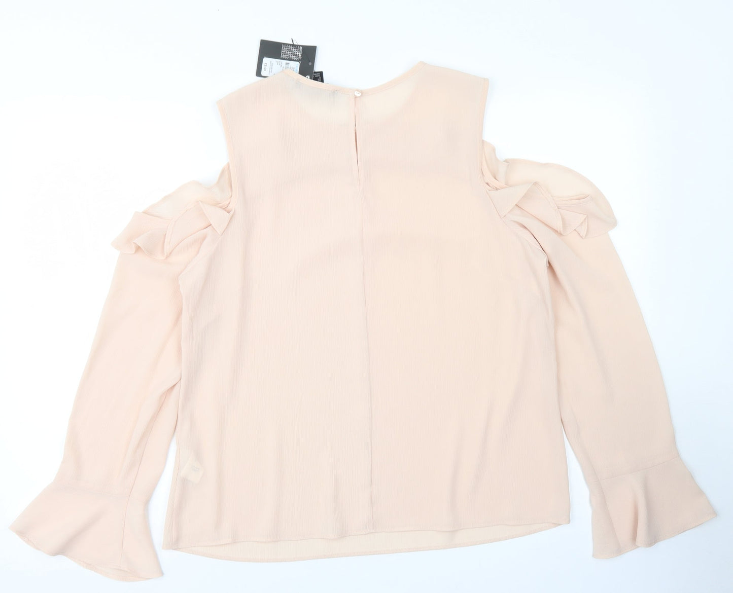 Atmosphere Womens Pink  Polyester Basic Blouse Size 12 Round Neck - Cold Shoulder