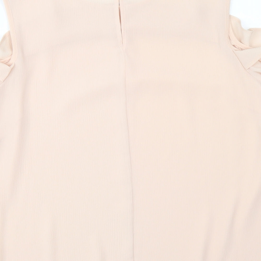 Atmosphere Womens Pink  Polyester Basic Blouse Size 12 Round Neck - Cold Shoulder