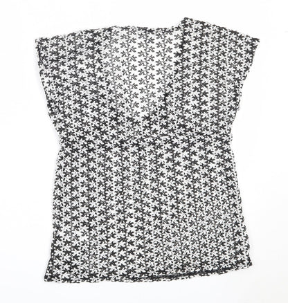 Primark Girls Black  Polyester Basic Blouse Size 7-8 Years V-Neck