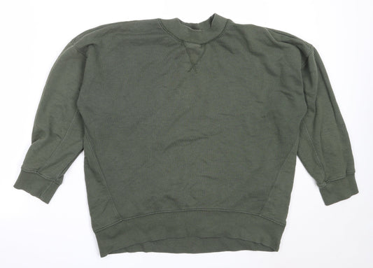 New Look Womens Green  Cotton Pullover Sweatshirt Size 8