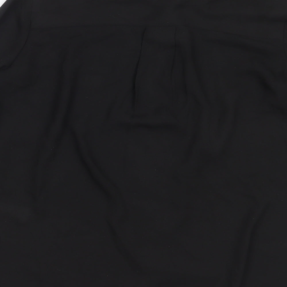 New Look Womens Black  Polyester Basic Button-Up Size 8 Collared