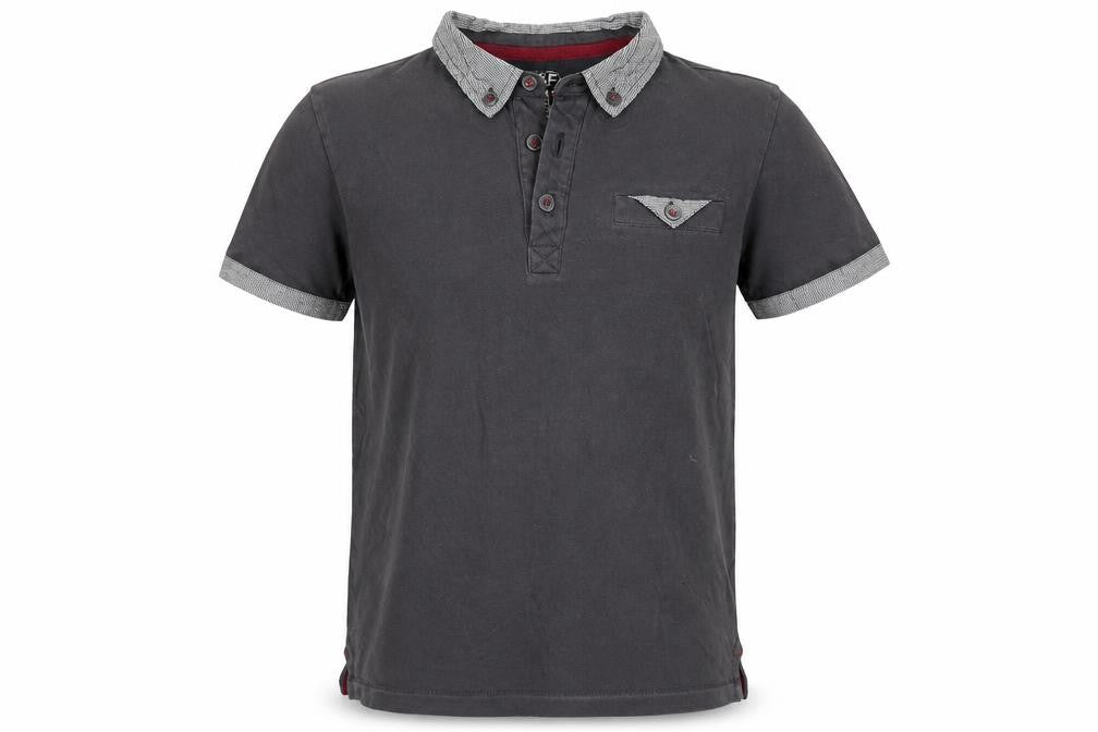 F&F Boys Grey  Cotton Basic T-Shirt Size 7-8 Years Collared