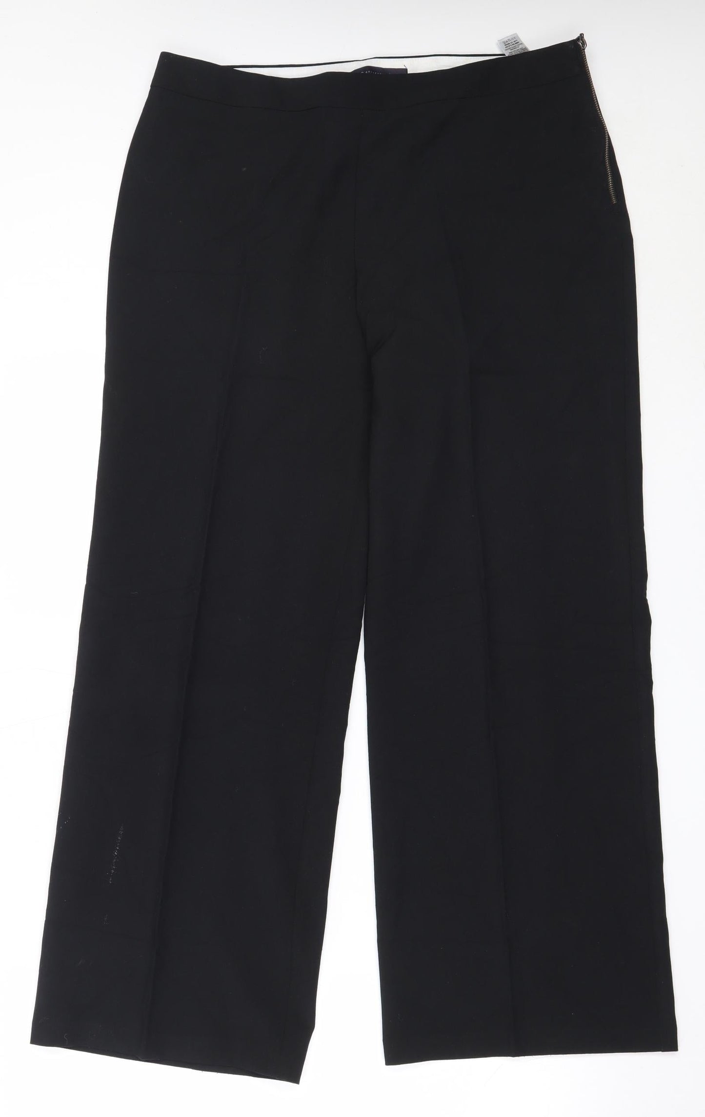 Marks and Spencer Womens Black  Polyester Trousers  Size 14 L30 in Regular