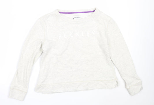 Rupert & Buckley Womens Grey  Cotton Pullover Sweatshirt Size 14