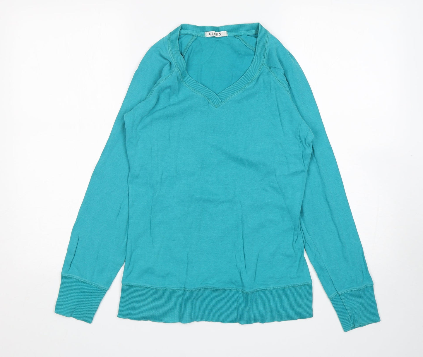 George Womens Green  Cotton Pullover Sweatshirt Size 10