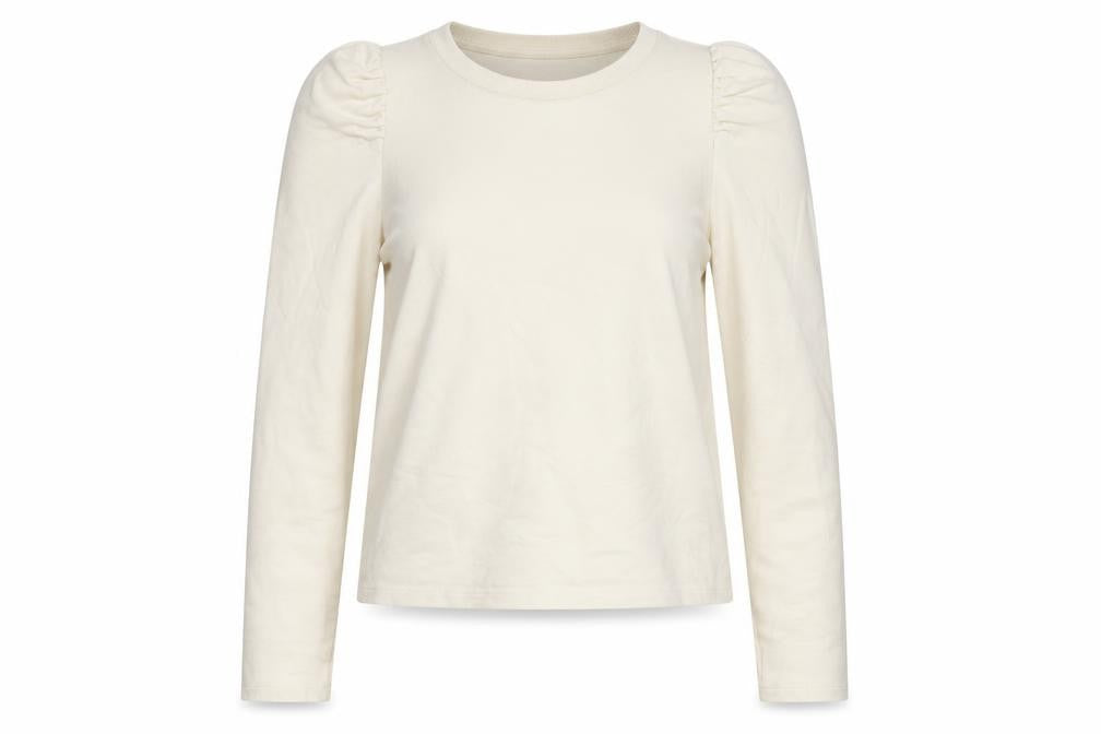 Monkl Womens Beige  Cotton Pullover Sweatshirt Size 2XS