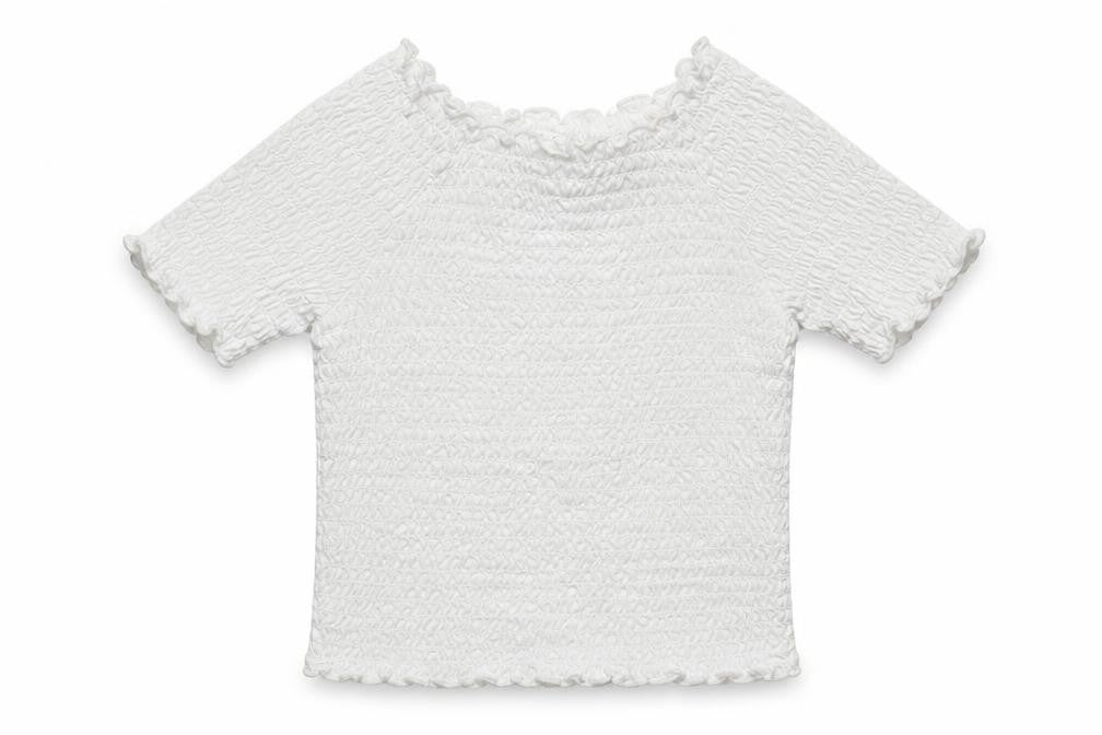 NEXT Girls White  Cotton Basic T-Shirt Size 7 Years Round Neck