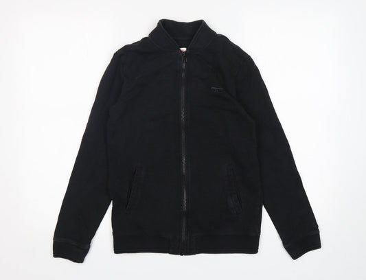 Bluezoo Boys Black  Cotton Full Zip Sweatshirt Size 11-12 Years