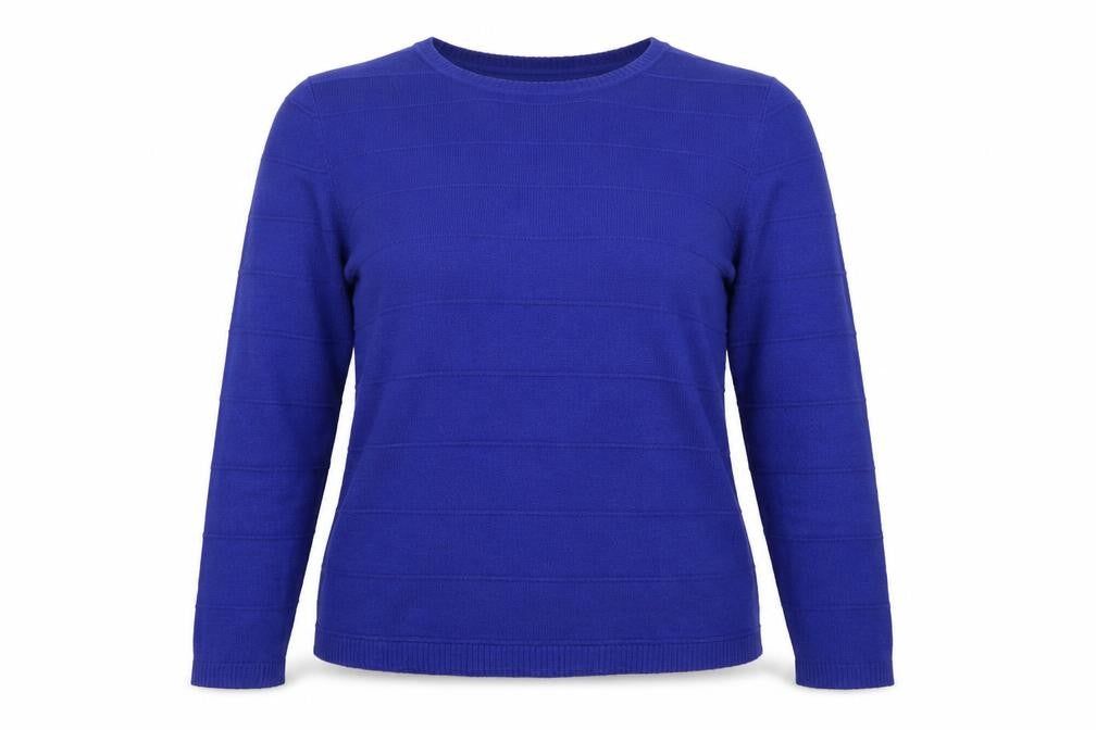 Mudflower Womens Blue Round Neck  Acrylic Pullover Jumper Size M
