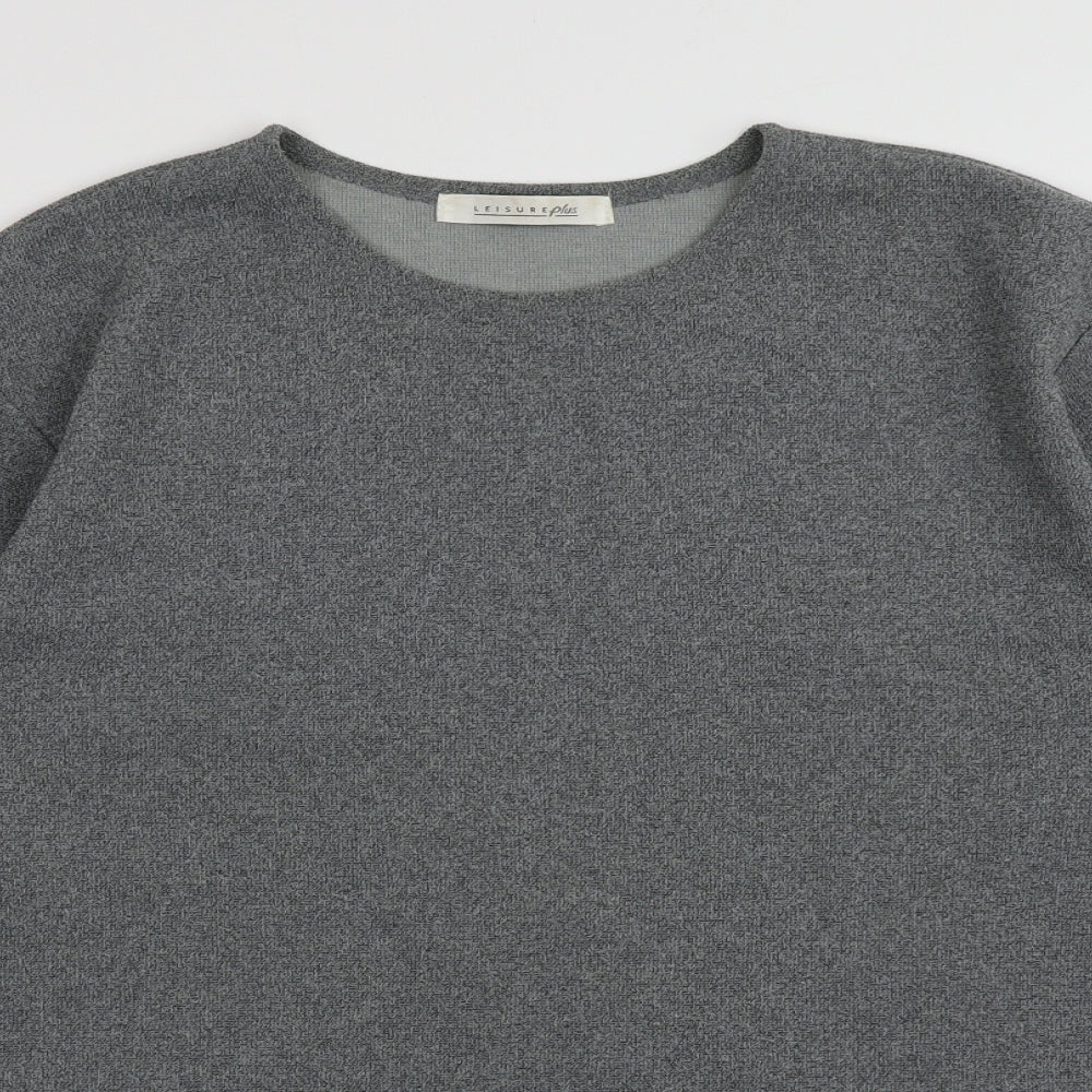 Leisure Womens Grey  Cotton Pullover Sweatshirt Size 16  Pullover