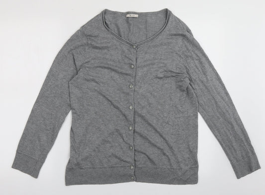 sainsburys Womens Grey Scoop Neck  Viscose Cardigan Jumper Size 16