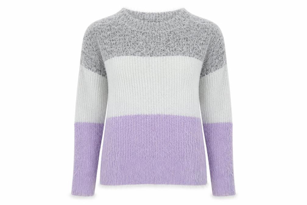 Primark Womens Purple Roll Neck Plaid Nylon Pullover Jumper Size S
