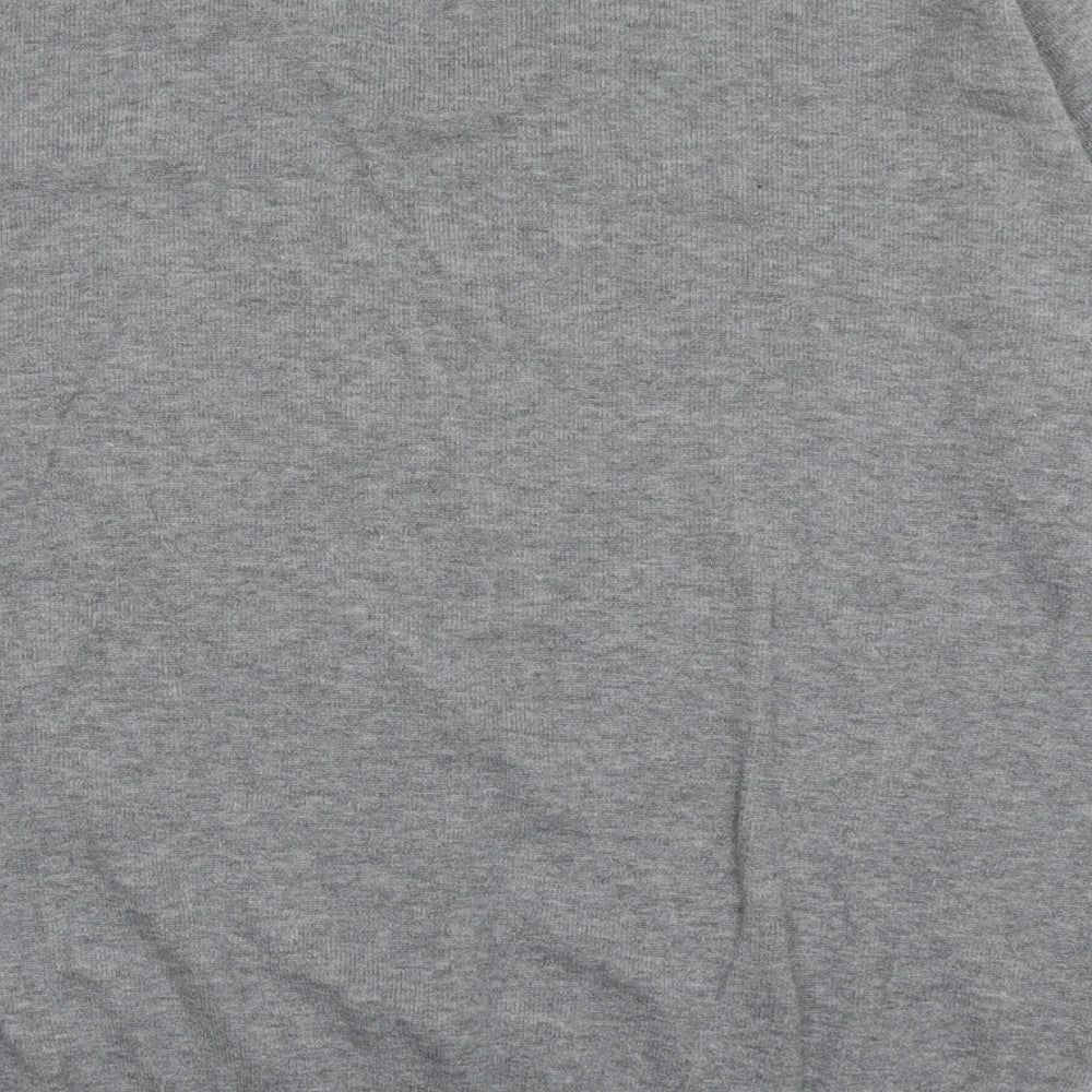 kudo Mens Grey V-Neck  Acrylic Pullover Jumper Size M
