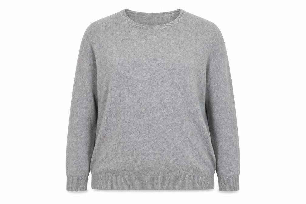 Avenue Womens Grey Crew Neck  Cotton Pullover Jumper Size 16
