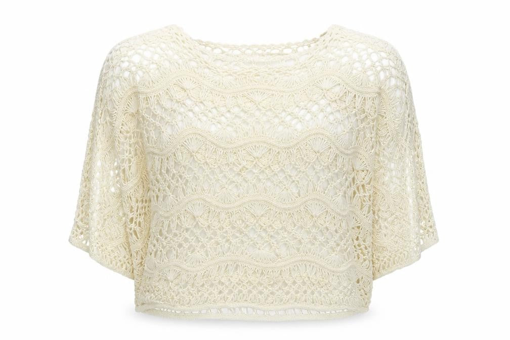 Kaleidoscope Womens White Geometric Acrylic Pullover Sweatshirt Size L  Pullover