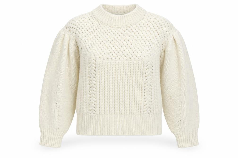 Topshop Womens White Collared Geometric Acrylic Pullover Jumper Size XS