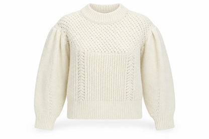 Topshop Womens White Collared Geometric Acrylic Pullover Jumper Size XS