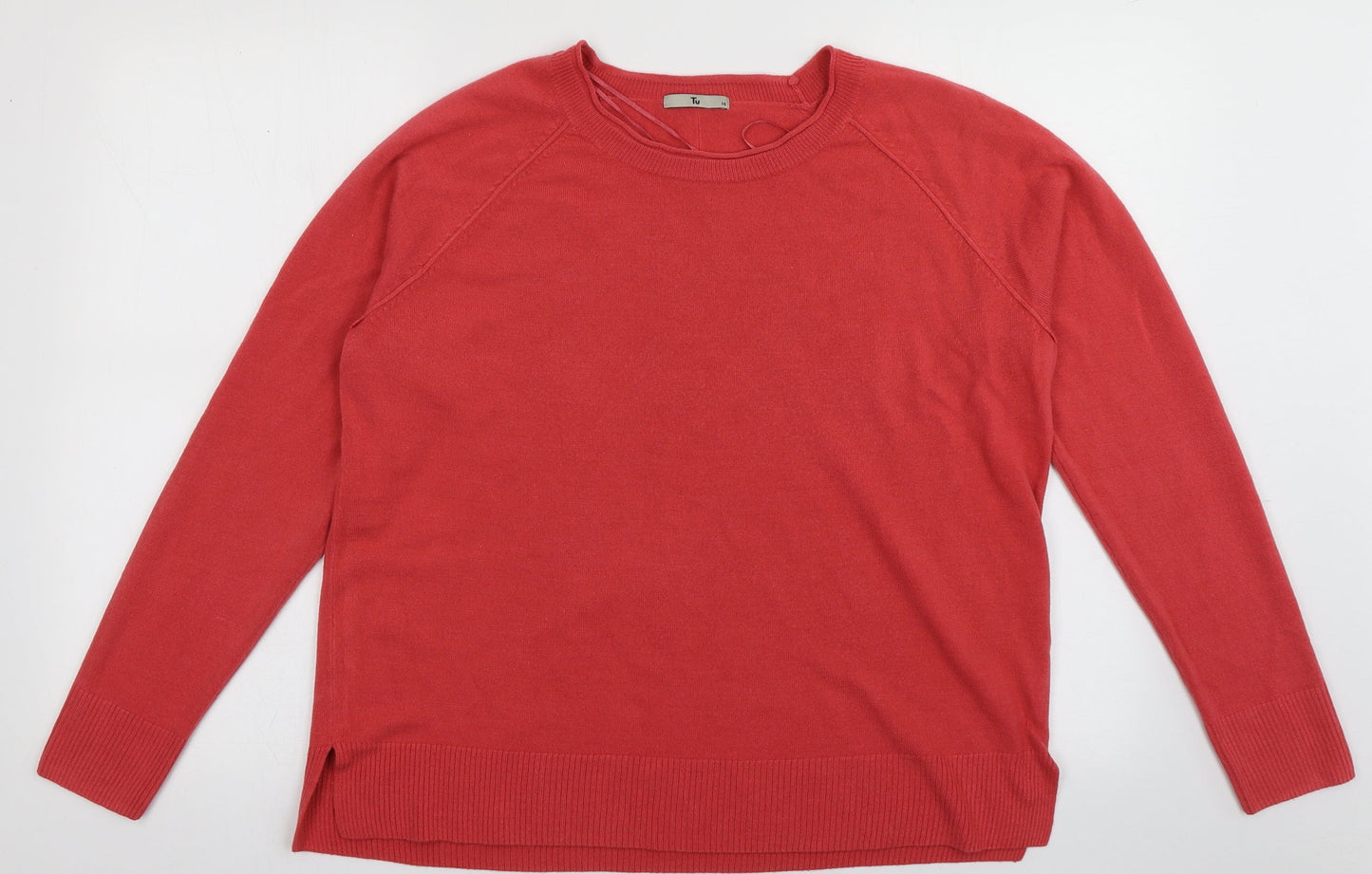 sainsburys Womens Pink Crew Neck  Acrylic Pullover Jumper Size 18