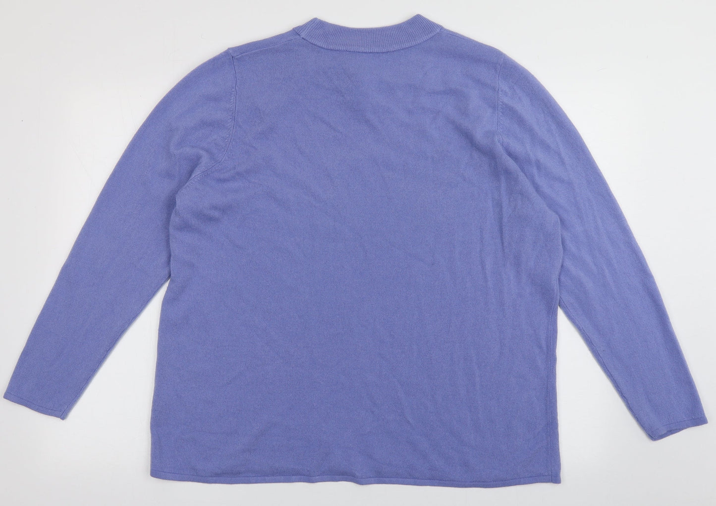 bonmarch Womens Purple Crew Neck  Acrylic Pullover Jumper Size 22