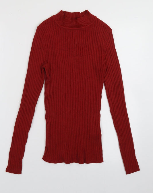 Primark Womens Red  Viscose Pullover Sweatshirt Size 8  Pullover