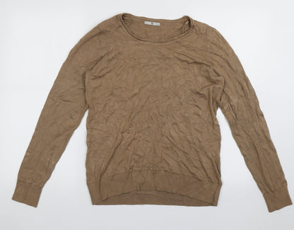 TU Womens Brown Collared  Viscose Pullover Jumper Size 14