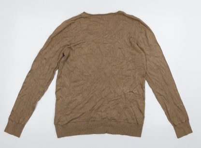 TU Womens Brown Collared  Viscose Pullover Jumper Size 14