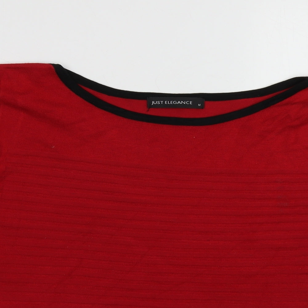 just elegance Womens Red  Viscose Pullover Sweatshirt Size M  Pullover