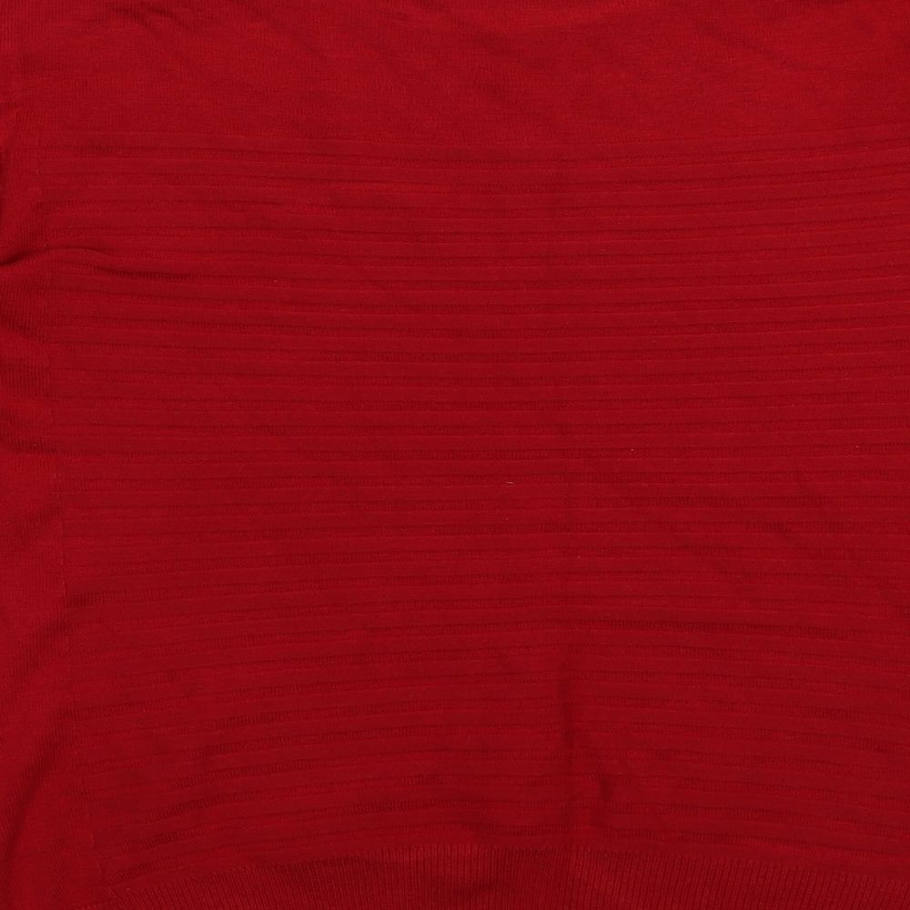 just elegance Womens Red  Viscose Pullover Sweatshirt Size M  Pullover